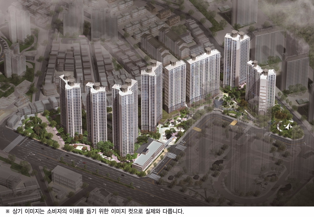 경기 의왕시 오전가구역을 재건축한 ‘의왕 더샵캐슬’ 조감도.(사진=포스코건설)