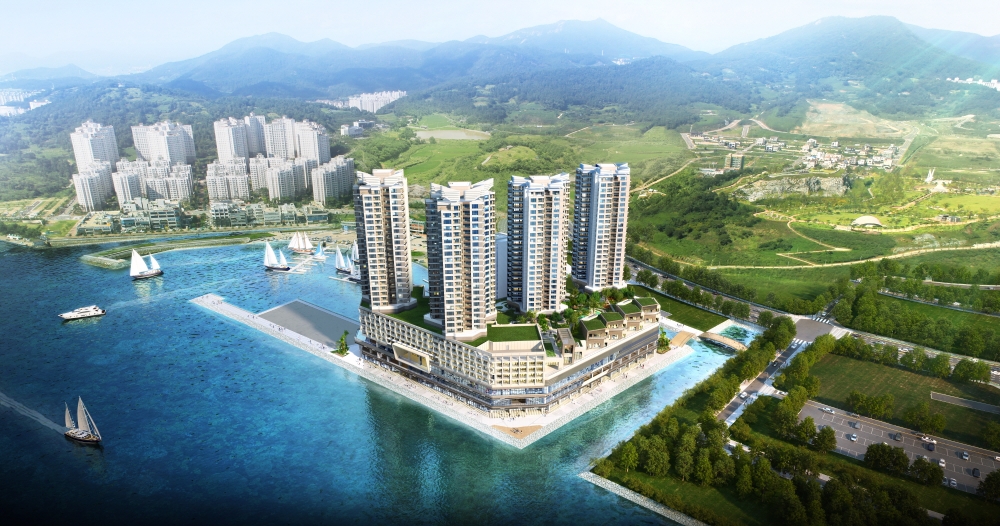 여수 웅천 디 아일랜드 조감도.(사진=한화건설)