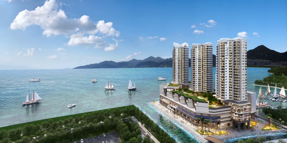 여수 웅천 디 아일랜드 투시도.(사진=한화건설)