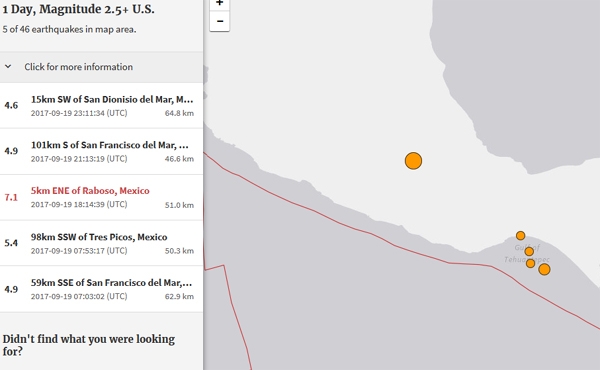멕시코 지진, 본진 이후 인근지역서 4차례...흔들리는 중남미