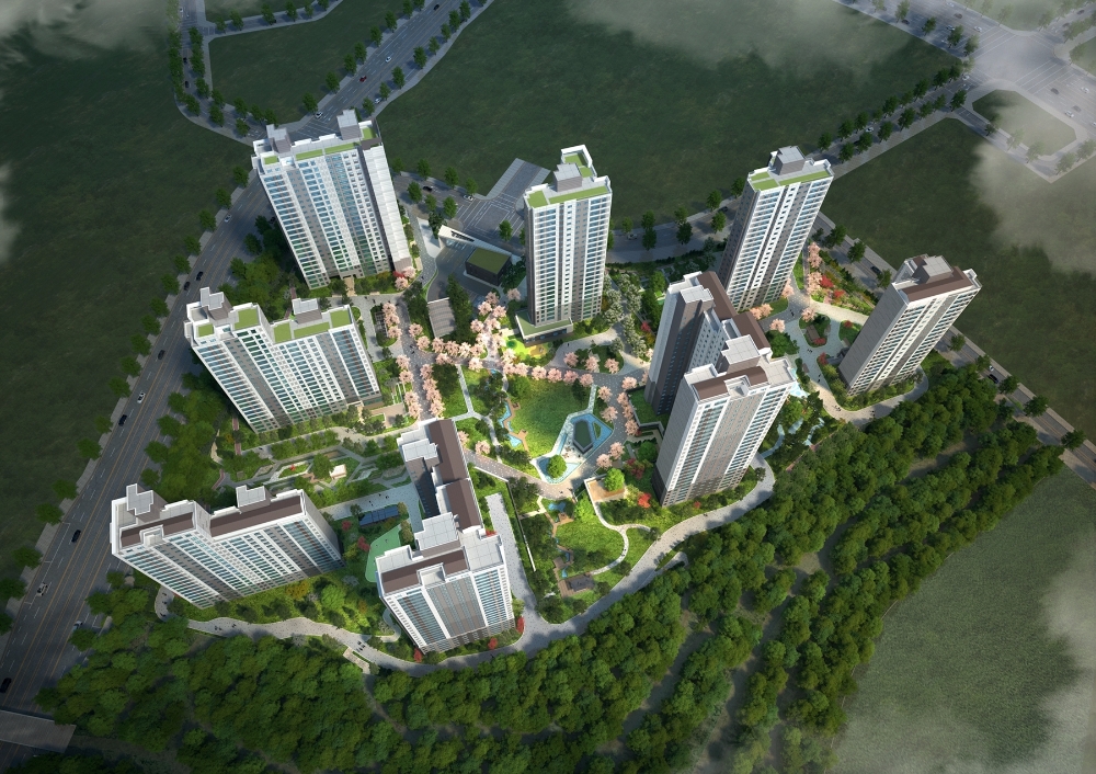 동탄 레이크 자연& 푸르지오 조감도.(사진=대우건설)