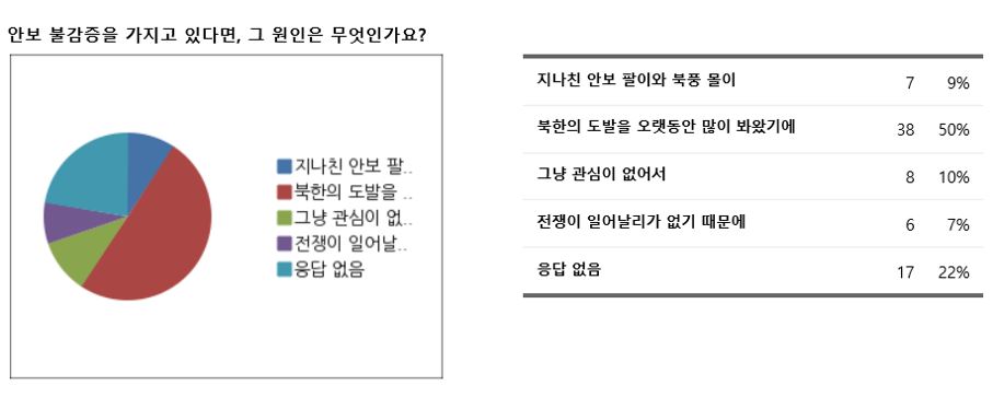 대학생이 느끼는 현재의 안보 상황