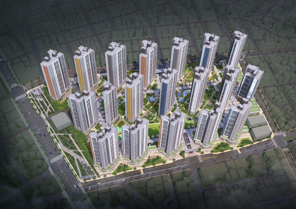 광주 그랜드센트럴 조감도.(사진=호반건설.중흥건설)