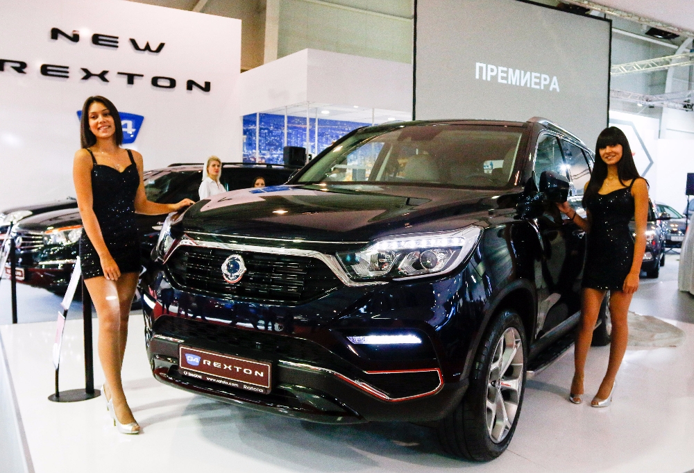 지난달 불가리아 소피아 모터쇼를 통해 현지에 공개된 G4 렉스턴의 모습.(사진=쌍용자동차)