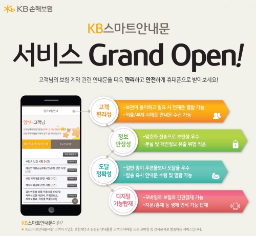 KB손해보험 ‘KB스마트안내문’서비스 오픈