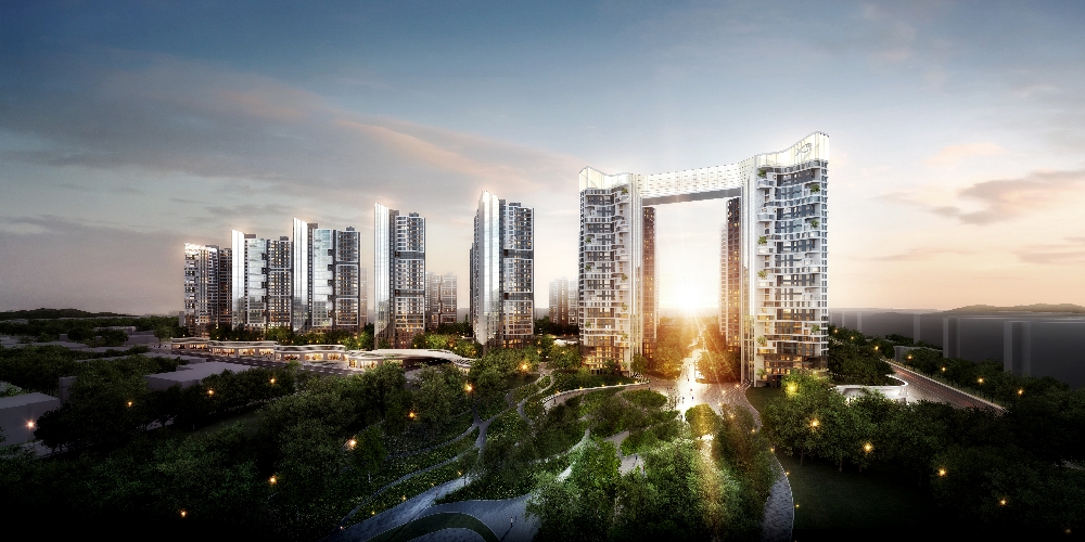 스카이 브릿지를 적용한 영통2구역 투시도.(사진=GS건설·현대산업개발 컨소시엄)