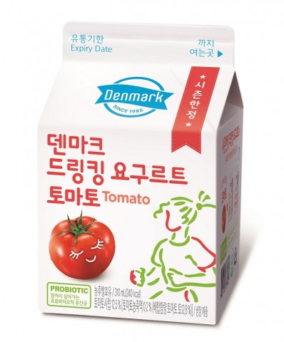 동원F&B가 출시한 덴마크 드링킹 요구르트 토마토