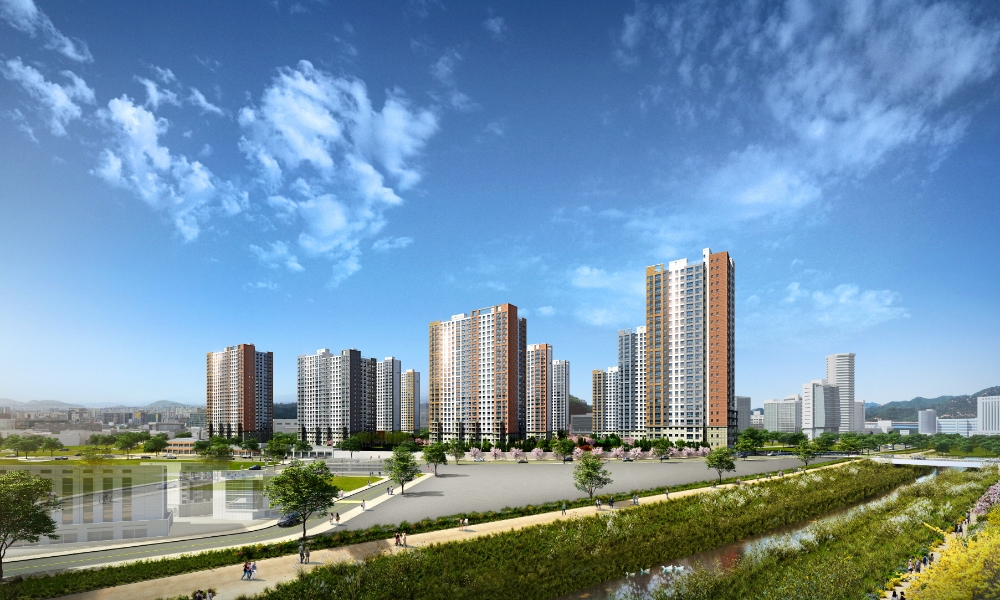 청주동남지구우미린풀하우스 투시도.(사진=우미건설)