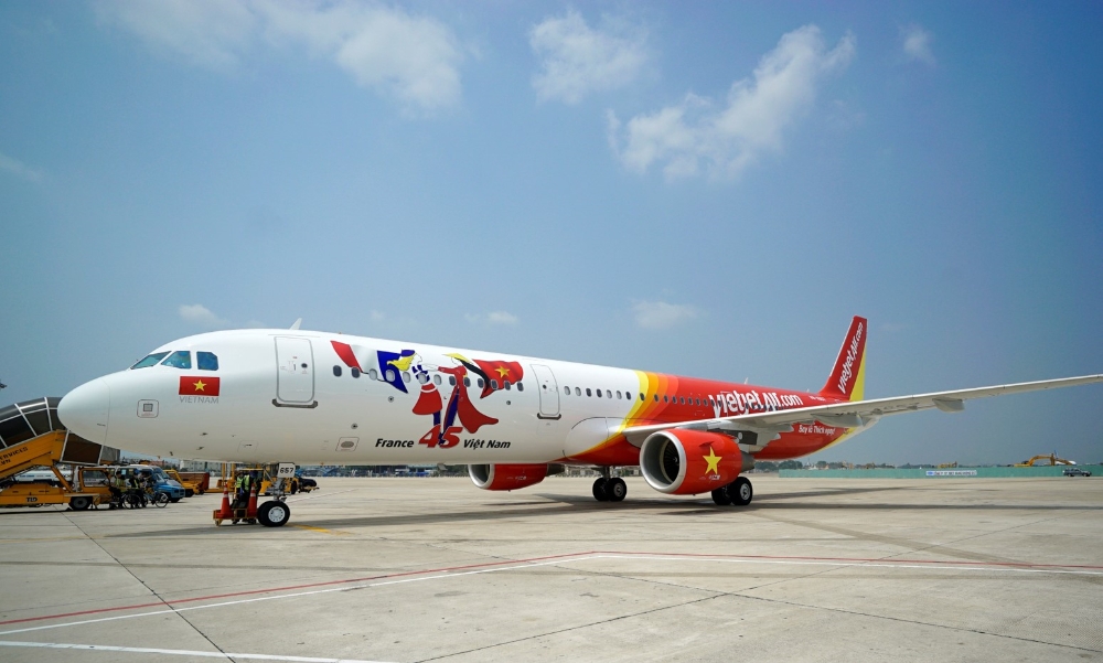 비엣젯항공, 베트남-프랑수 수교 45주년 기념 A321 항공기 (사진=비엣젯항공)