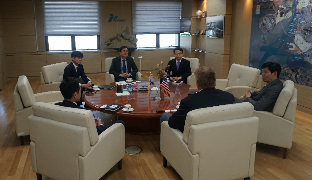 미국 루이지애나주 항만 개발회사 인천항 방문 전경. (사진=인천항만공사)