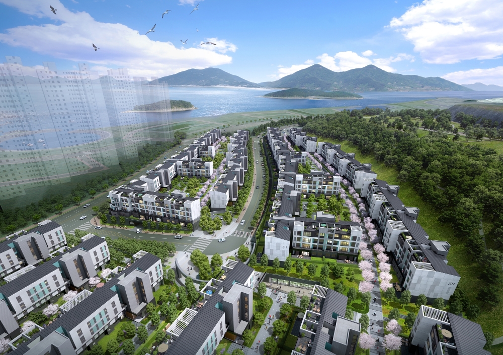 여수 웅천 꿈에그린 더 테라스 조감도.(사진=한화건설)