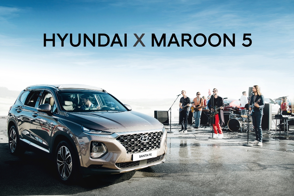 마룬5가 참여한 현대자동차 글로벌 브랜드 캠페인 TV 광고 싼타페편.(사진=현대자동차)