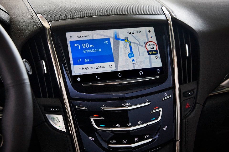 ATS에서 구현되는 카카오내비 모습.(사진=캐딜락)