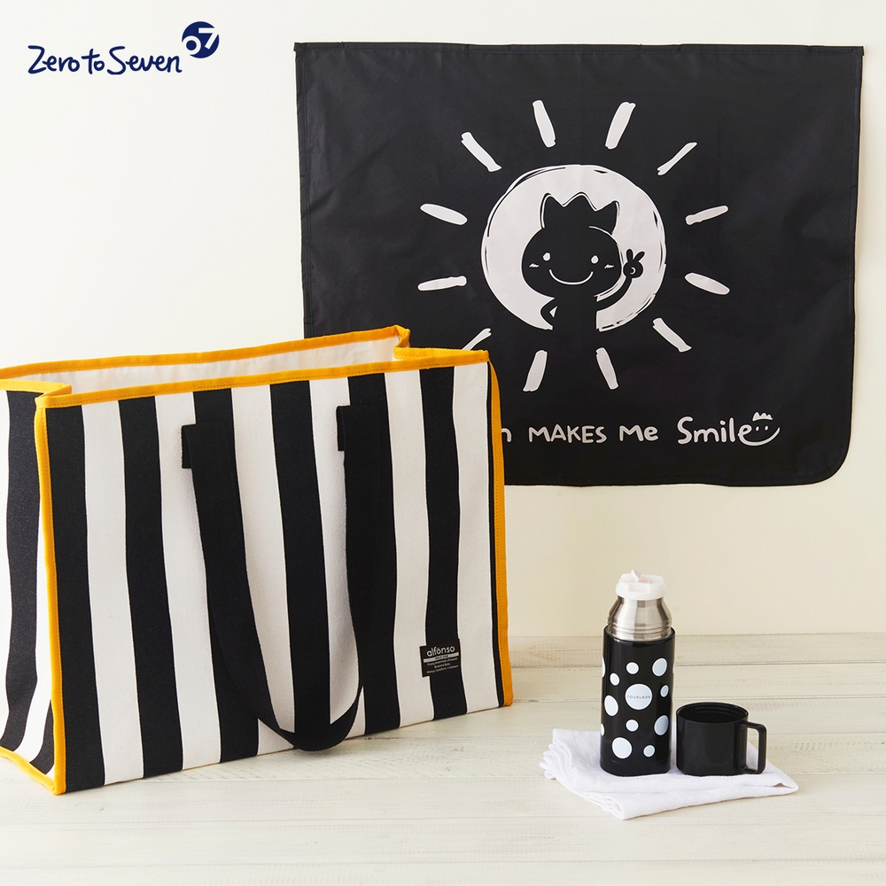 (왼쪽부터), 알퐁소 다용도 빅백, 알로앤루 햇빛가리개, 포래즈 텀블러.(사진=제로투세븐)