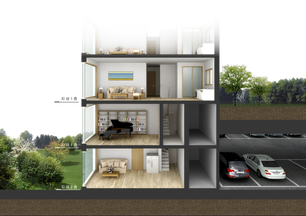 트리플 캐슬하우스 단면 개념도.(사진=롯데건설)