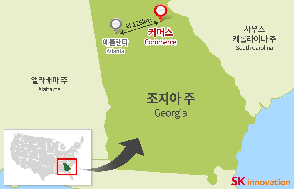美 조지아 주 배터리 공장 위치도 (사진=SK이노베이션)