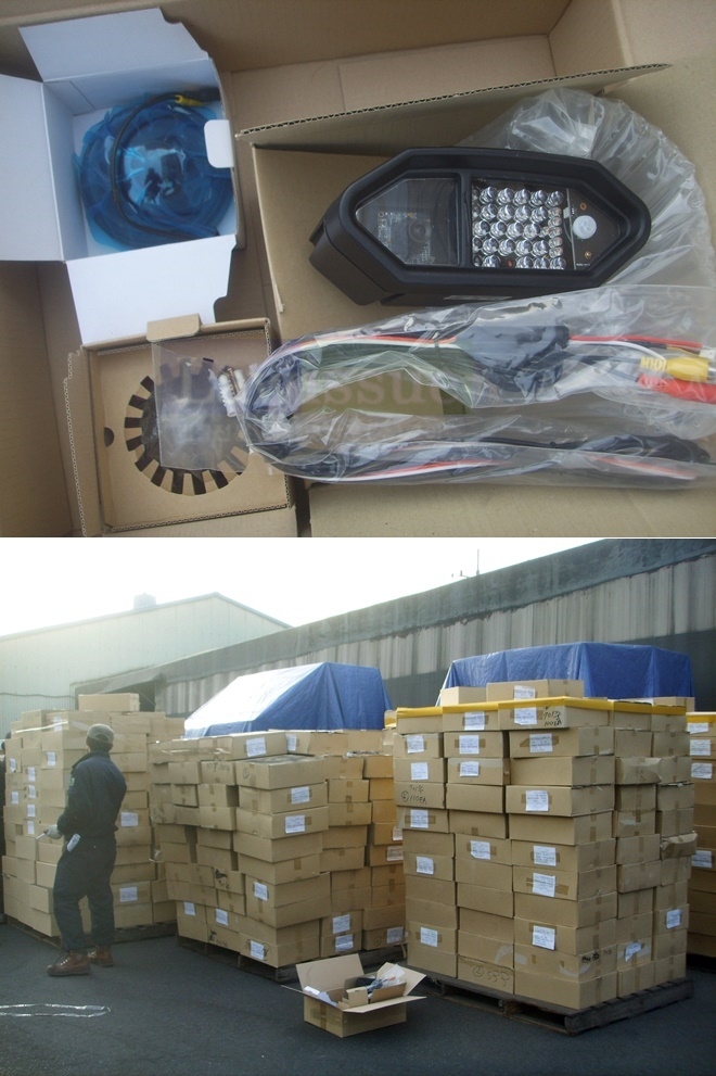 500만원 상당으로 신고 된 ANPR 카메라 세트/ 폐기처리 대기 중인 ANPR 카메라 세트.(사진제공=부산본부세관)