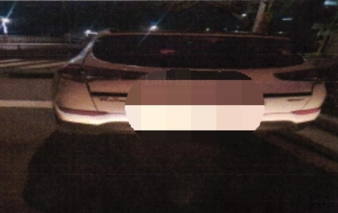 검거된 음주차량.(사진제공=부산지방경찰청)