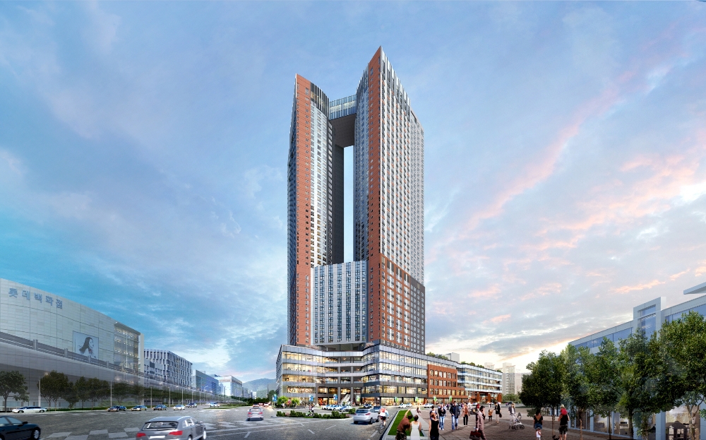 신중동역 랜드마크 푸르지오 시티 투시도.(사진=더피알)