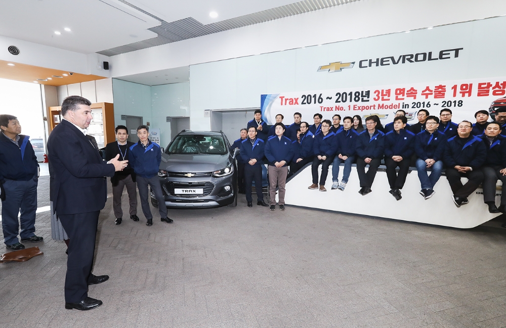 쉐보레 트랙스 3년 연속 수출 1위 축하 행사.(사진=한국지엠)