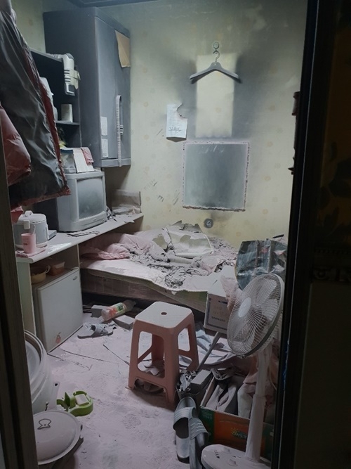 원룸방화현장.(사진제공=부산경찰청)