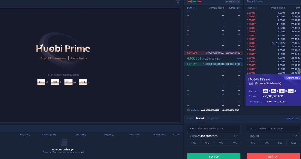 후오비 프라임 첫 프로젝트 ‘TOP 네트워크’ 완판