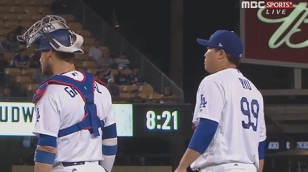 mlb코리아와 아프리카TV 등에 접속률이 폭증하면서 버벅이나 현상도 적잖이 나오고 있다 / 출처 엠비씨스포츠화면