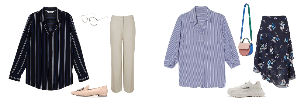 스트라이프 셔츠, 평일부터 주말까지 200% 활용한 스타일링