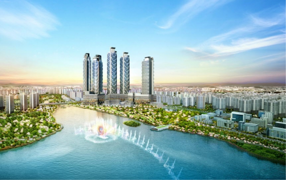 동탄 호수공원 그랑파사쥬&동탄 더샵 센텀폴리스 호수 조감도,(이미지=세현개발)