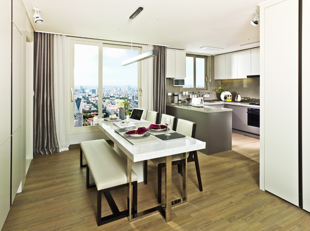 신영, 루원 지웰시티 푸르지오 전용 84㎡A타입 주방 전경.(사진=리얼투데이)