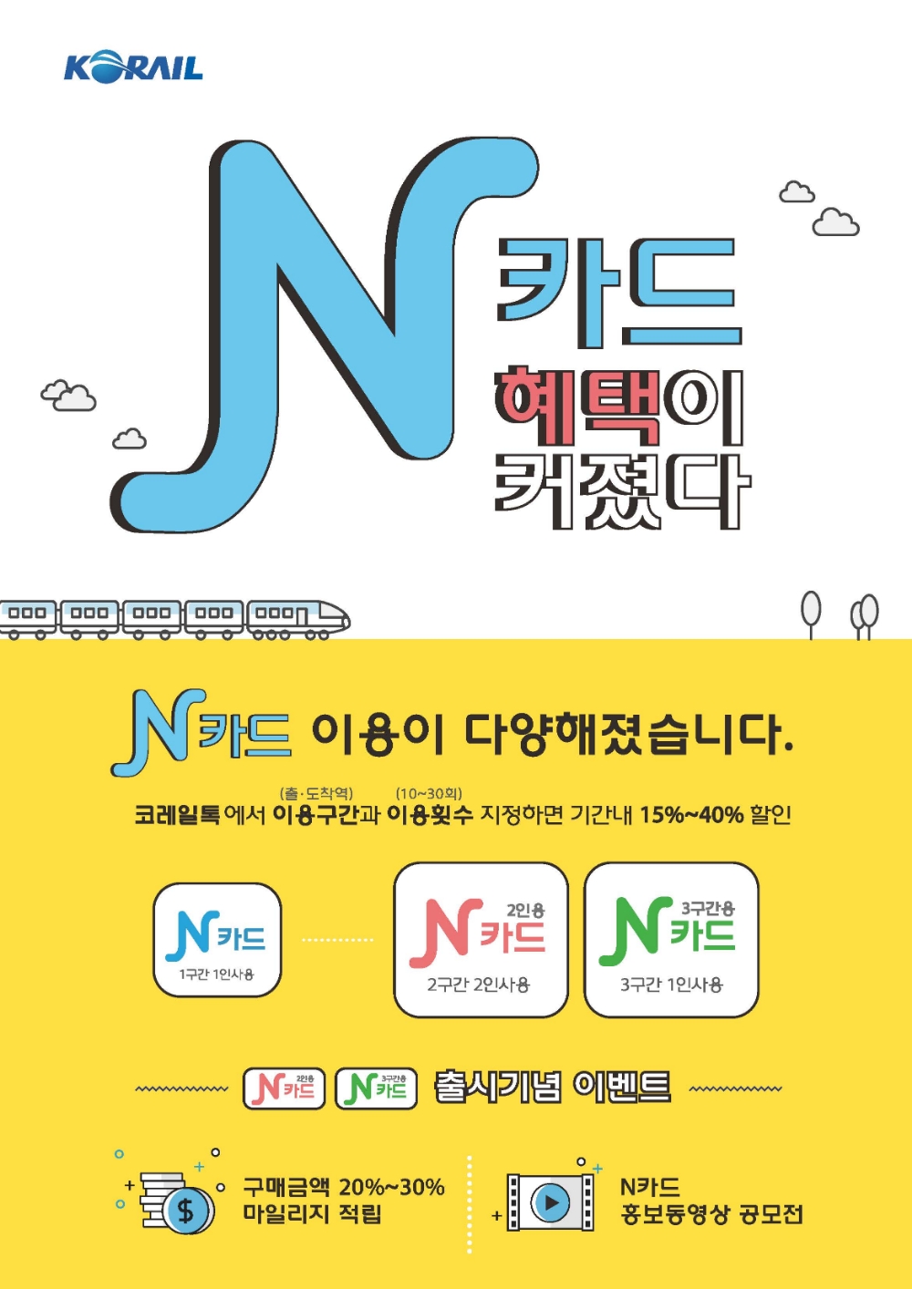 코레일, 혜택 늘린 새 ‘KTX N카드’ 출시