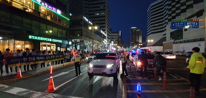 음주단속 현장.(사진제공=부산경찰청)