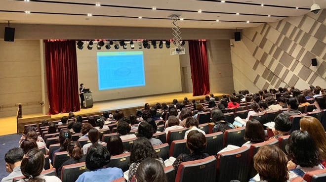 어린이집 원장 재무회계 직무교육이 진행되고 있다.(사진제공=부산기장군)