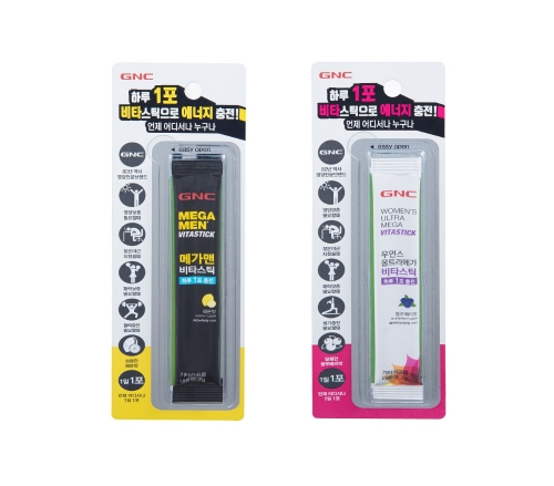 GNC, 물 없이 간편하게 먹는 종합비타민 ‘비타스틱’ 2종 출시