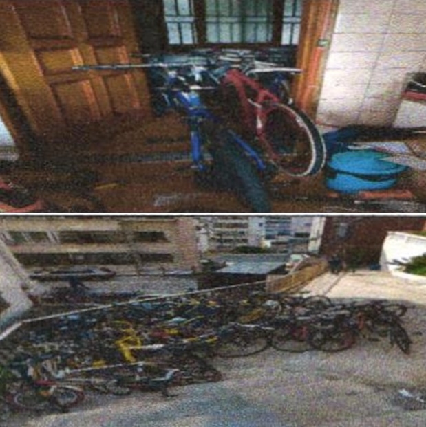 주거지 내·외부에 보관중인 자전거.(사진제공=부산경찰청)