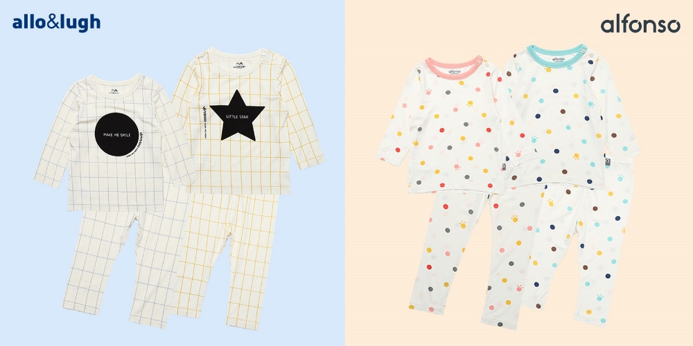 (좌) 알로앤루 ‘스퀘어긴팔 발열 상하복’, (우) 알퐁소 ‘메리도트 발열내의’.(사진=제로투세븐)