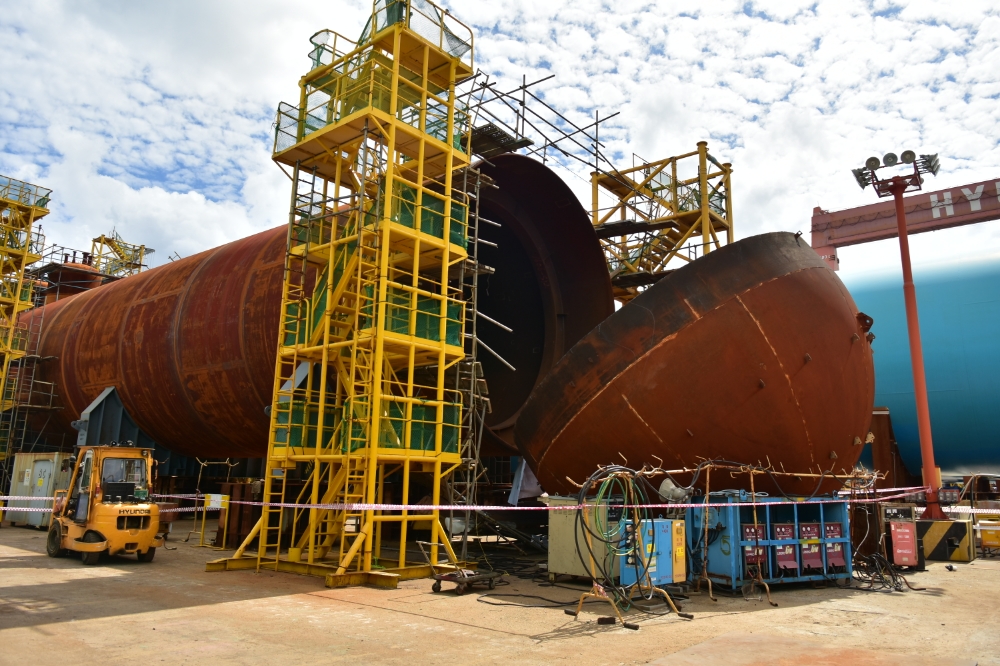 사고현장.(사진제공=금속 현대중공업지부)