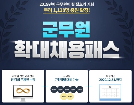 에듀윌이 '9급공무원 군무원 확대채용패스'를 공개했다. 사진=에듀윌