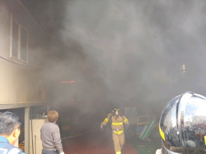 화재현장.(사진제공=부산경찰청)