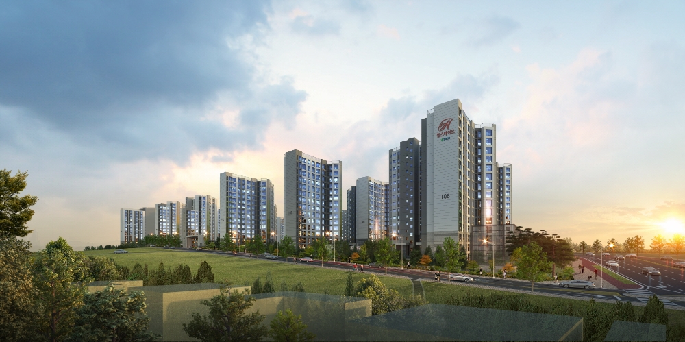 힐스테이트 푸르지오 수원 투시도.