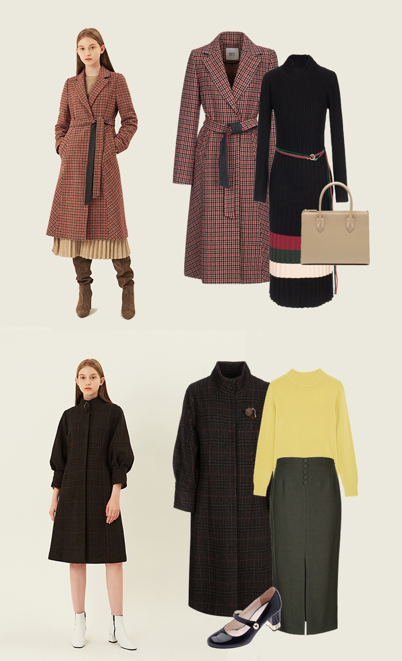 세련된 ‘체크 코트’ VS 사랑스러운 ‘벌룬 코트’…-연말 모임 패션, 당신의 선택은?