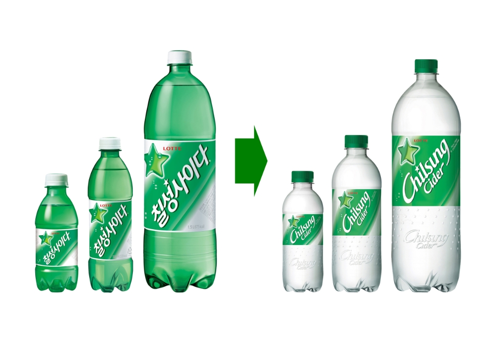 '칠성사이다' 35년만에 초록 페트병에서 투명으로 옷 바꿔 입었다