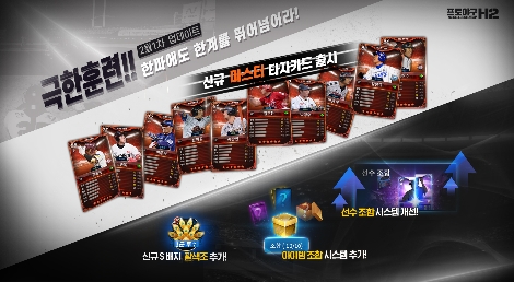 프로야구 H2의 신규 마스터 카드 10명 등 콘텐츠 업데이트 이미지. 사진=엔씨소프트