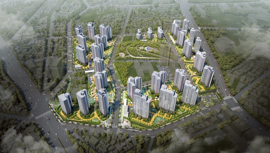 현대엔지니어링이 지난 1월 수주한 울산 중구 B-05구역 재개발 조감도.(사진=현대엔지니어링)