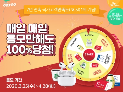SK텔링크 00700 룰렛 이벤트 안내 이미지. 사진=SK텔링크