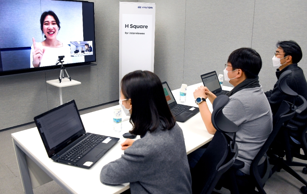 서울 서초구 현대차그룹 양재동 사옥에 마련된 현대자동차 화상면접장.(사진=현대자동차)