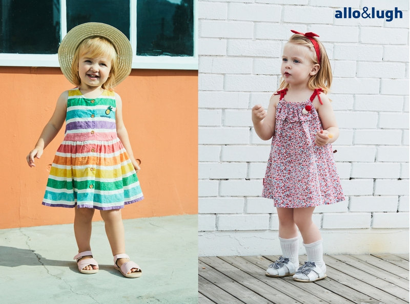알로앤루 (좌) ‘무지개 선샤인 원피스’, (우) ‘여름을 좋아해 끈나시 원피스’