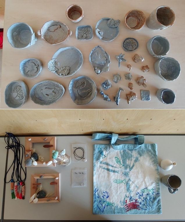 2019년 해조류 체험교육 프로그램 작품.(사진제공=부산 기장군)