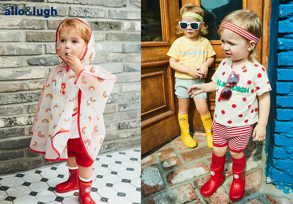 알로앤루 (좌) ’비 오는 날이 좋아 우비’, (우) ‘도트 멋쟁이 양말세트 상하복’
