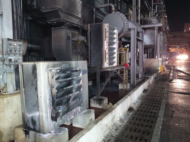 실외기 화재 현장.(사진제공=울산소방본부)